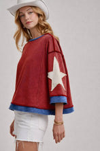 Load image into Gallery viewer, Vintage Wash Star Crop Top