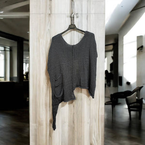 Nottie Long Asymmetrical Cotton Sweater- France