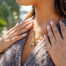 Load image into Gallery viewer, Paperclip Charm Necklace 18k gold PVD
