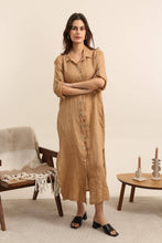 Load image into Gallery viewer, Long Italian LinenShirt Dress - 100% linen