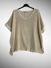 Load image into Gallery viewer, Italian Cotton Linen Rolled Sleeve T-shirt