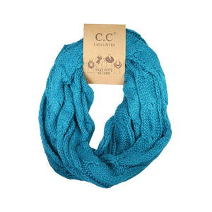 Solid Cable Knit CC Infinity Scarf