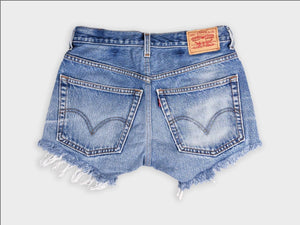 Low-Rise Upcycled Denim Shorts - Original