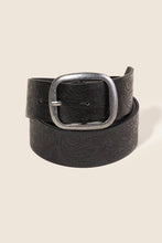 Load image into Gallery viewer, Etched Floral Faux Leather Belt