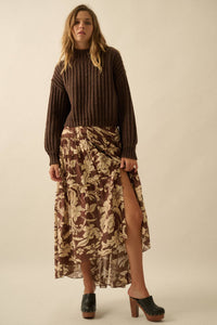 Floral Tiered Maxi Skirt