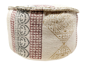 Round Pouf/Ottoman/Stool-Cotton Canvas