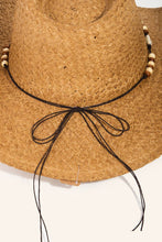 Load image into Gallery viewer, Beaded Cowrie Shell Straw Weave Western Cowboy Hat