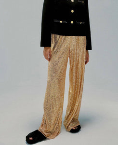 Sequin Long Loose Pants