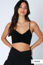 Load image into Gallery viewer, Lace Trim Shirred Bralette