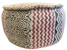 Load image into Gallery viewer, Round Pouf/Ottoman/Stool-Cotton Canvas