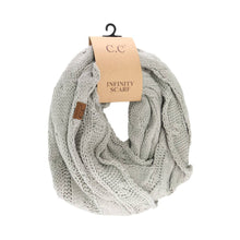 Load image into Gallery viewer, Solid Cable Knit CC Infinity Scarf