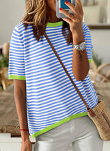 Load image into Gallery viewer, Tilly Striped Short Sleeve Knit Sweater
