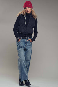 Reversible Cropped Puffer Vest