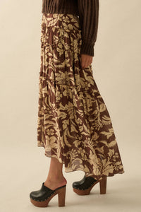 Floral Tiered Maxi Skirt