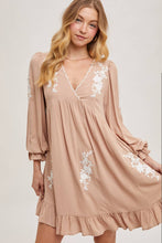 Load image into Gallery viewer, FLOUNCY RUFFLED DRESS EMBROIDERED