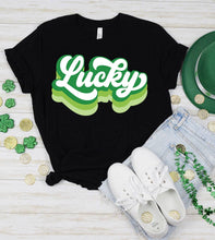 Load image into Gallery viewer, St Patricks Day - Lucky Retro T-Shirt