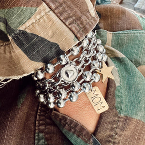 Hand Stamped MOM or MAMA Brass Tag Bracelet