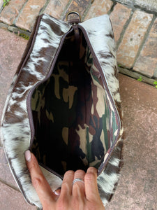Weekender Duffle Leather Hair On Cowhide Bag