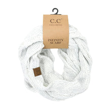 Load image into Gallery viewer, Metallic Cable Knit CC Infinity Scarf SF800MET