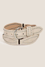 Load image into Gallery viewer, Studded Western Trim Faux Leather Wavy Belt