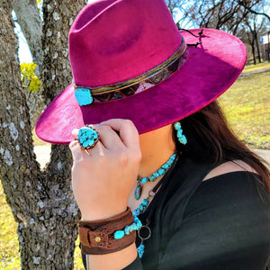 Chunky Beaded Turquoise Stone Earrings