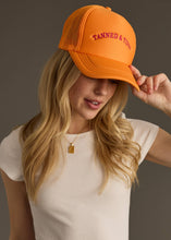 Load image into Gallery viewer, Orange Tanned &amp; Tipsy Trucker Hat