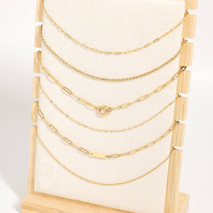 Paperclip Charm Necklace 18k gold PVD