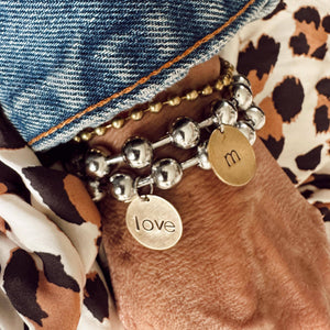 Chunky Brass Love Tag Bracelet