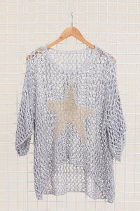 French Cotton Knit Sweater with Star