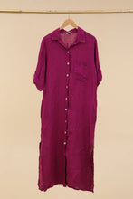 Load image into Gallery viewer, Long Italian LinenShirt Dress - 100% linen