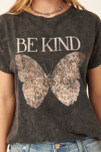 Load image into Gallery viewer, BE KIND Butterfly Mineral Washed Graphic Tee