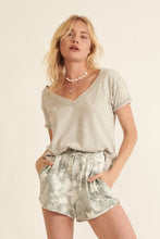 Load image into Gallery viewer, Vintage Mineral Raw-Edge V-Neck Tee
