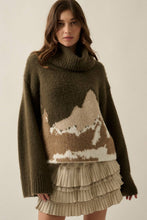 Load image into Gallery viewer, Mountains Fuzzy Turtleneck Sweater