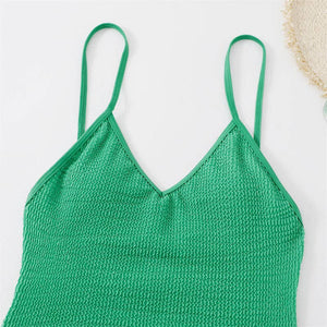 Black Crinkle One Piece Swimsuit