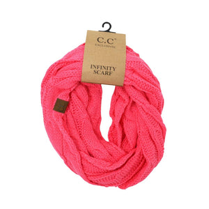 Solid Cable Knit CC Infinity Scarf