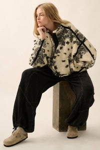 Sherpa Fleece Zip Pullover Jacket