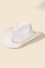 Load image into Gallery viewer, Straw Weave Cowrie Shell Cowboy Hat