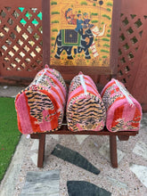 Load image into Gallery viewer, Large Velvet Tiger Zip Toiletry Bag