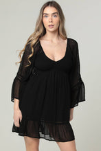 Load image into Gallery viewer, Sheer Long Sleeve Black Dress