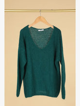 Load image into Gallery viewer, V-neck Mohair Sweater Grey