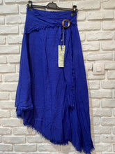 Load image into Gallery viewer, Italian Linen Wrap Skirt with Buckle Loop