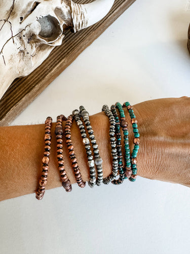 Navajo Style Pearl Stackable Bracelets