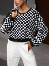 Load image into Gallery viewer, Checkered Plush Pullover Sweatshirt