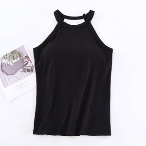 Basic Halter Top with built-in bra tank top