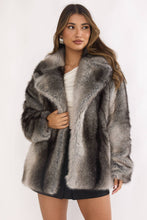 Load image into Gallery viewer, NILLA FAUX FUR COAT GREY