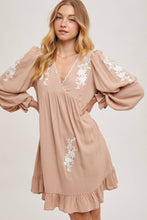 Load image into Gallery viewer, FLOUNCY RUFFLED DRESS EMBROIDERED