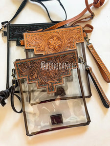 SHAYNE - Leather & Clear Concert bag 