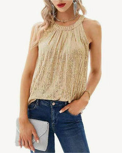 Sequin party camisole halter top