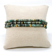 Load image into Gallery viewer, African Turquoise + Gold Bracelet Bundle
