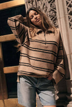 Load image into Gallery viewer, Tandy Striped Knit Quarter-Zip Sweater